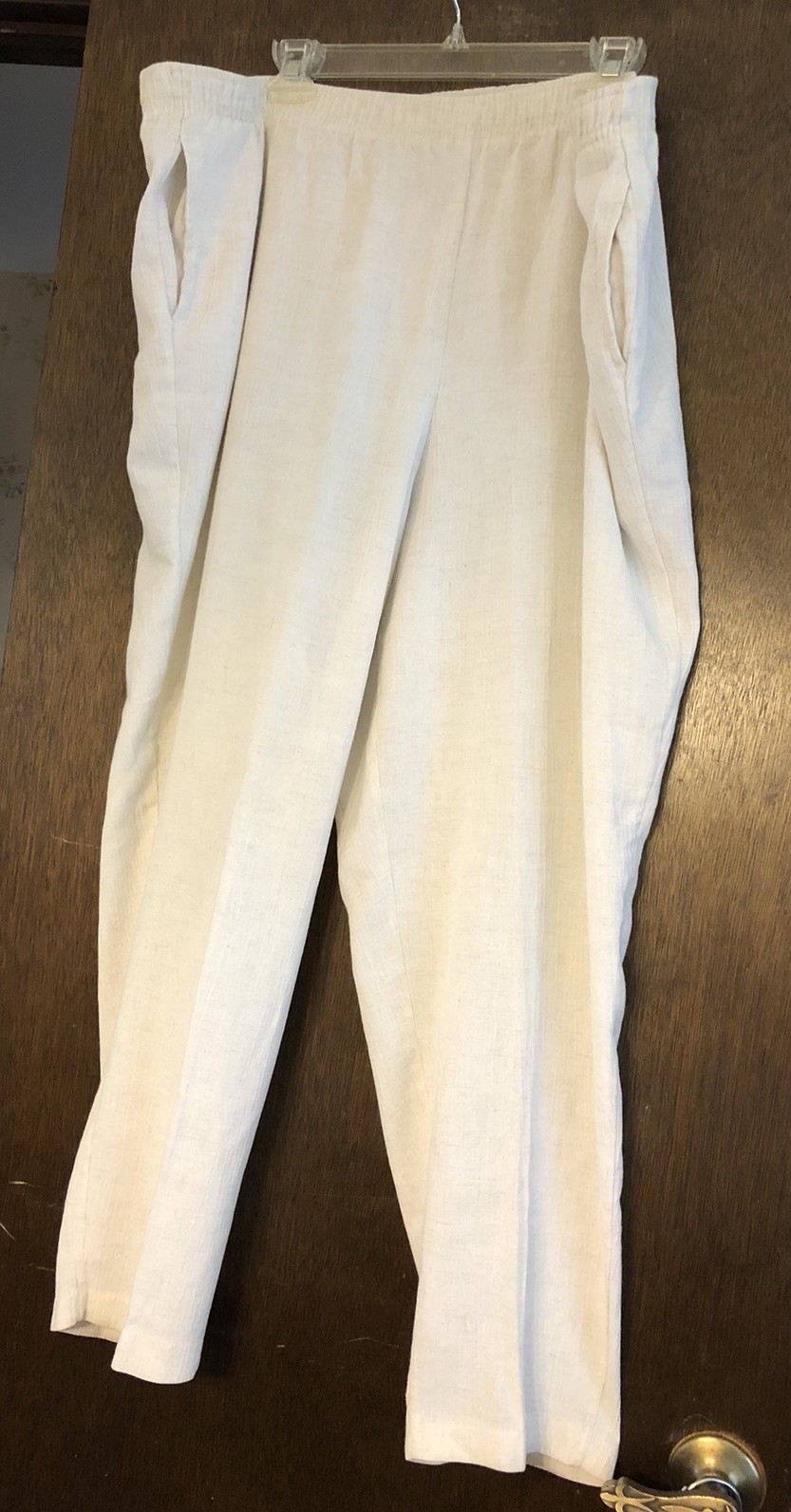 Women’s Plus Size 20W Ivory Poly- Rayon 42” Waist 28” Inseam Pants Season Ticket