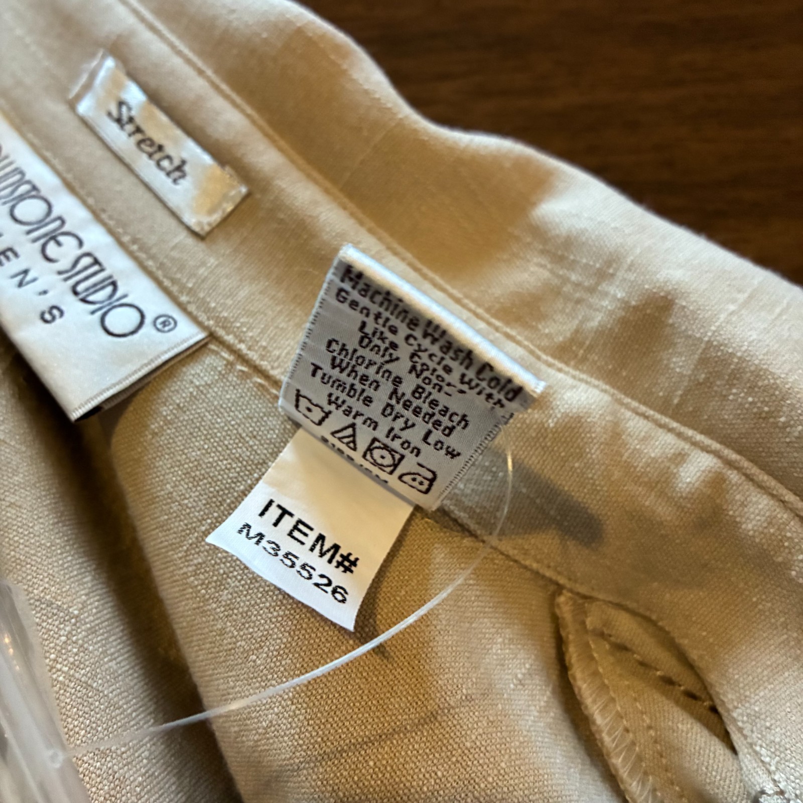Vintage Brownstone Studio Women’s Shirt Size 1X Tan Long Sleeve Embroidered