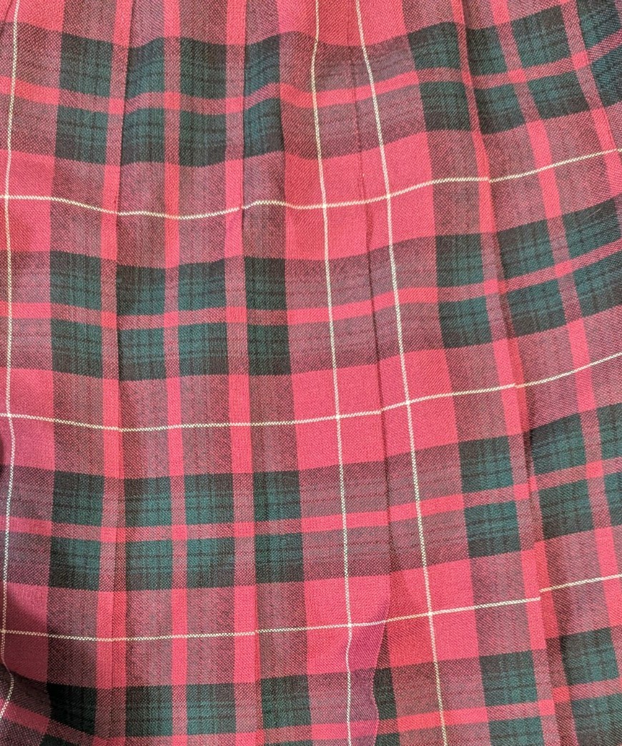 VTG Dean’s Of Scotland Women’s Red/Green Tartan Plaid Pleated Midi Skirt 28″x32″