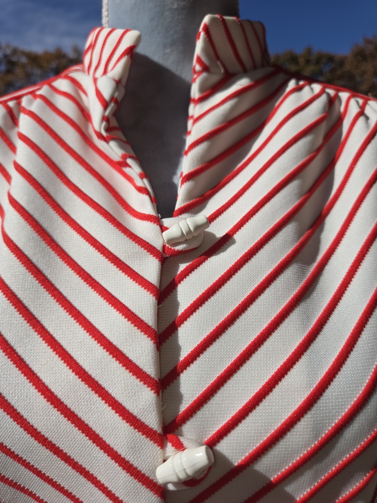 Vtg 60s Mr Jack Dallas White & Red Romantic Classy Pleated A Line Dress W Belt