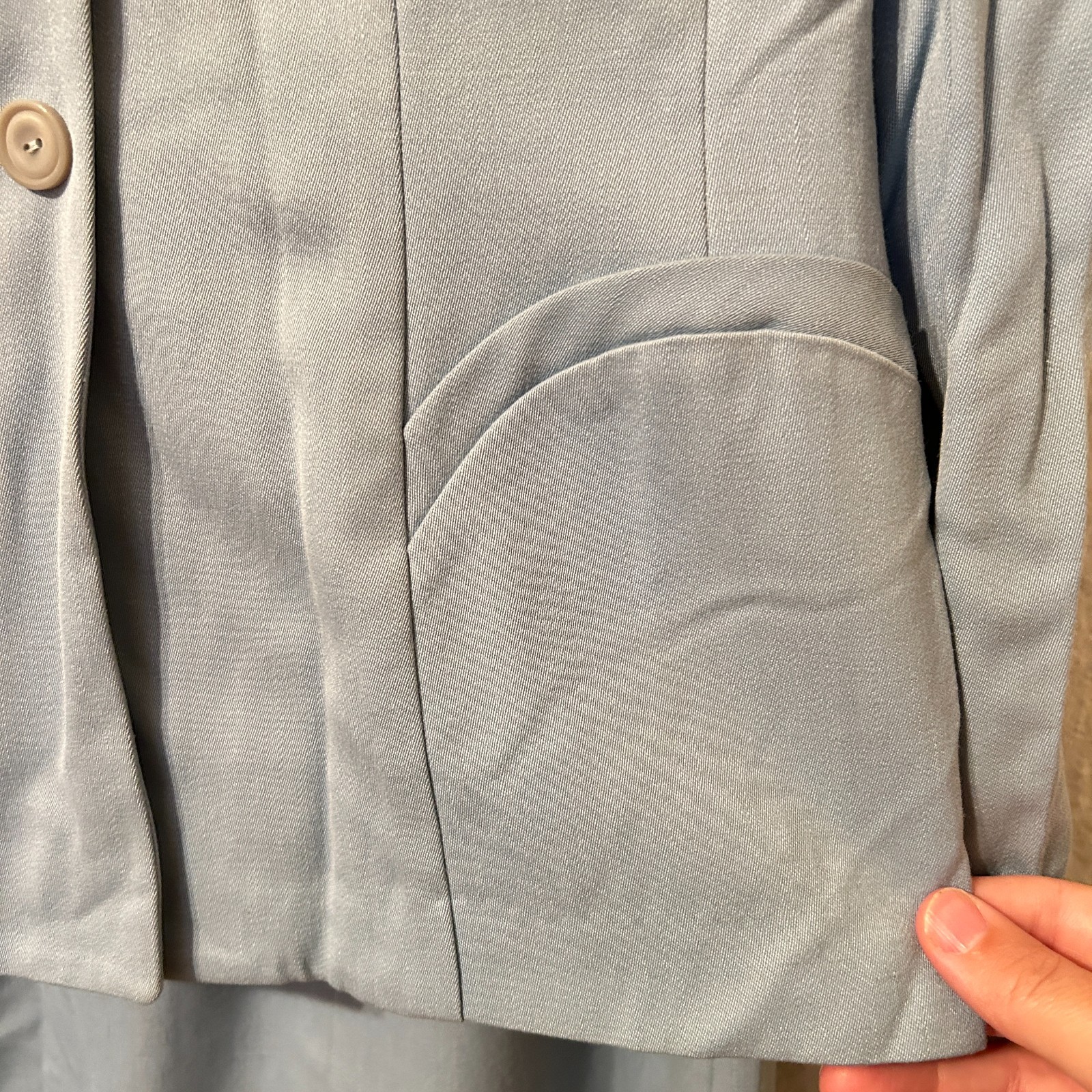 Vintage 1940’s Lampl Women’s M Blue Wool Gabardine Skirt Suit