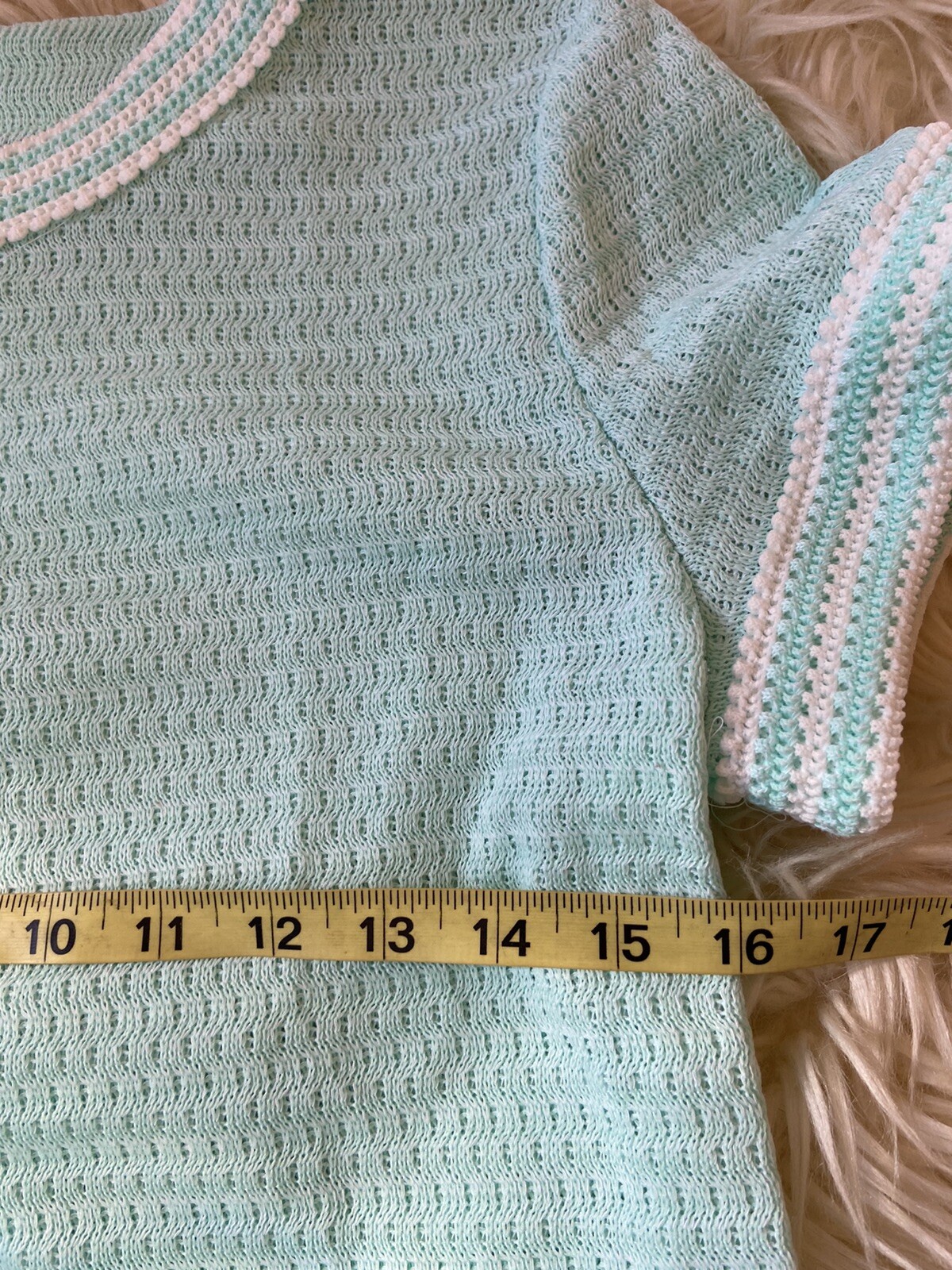 vintage bleeker street 16 teal amazing hippie dress Aqua Blue E12