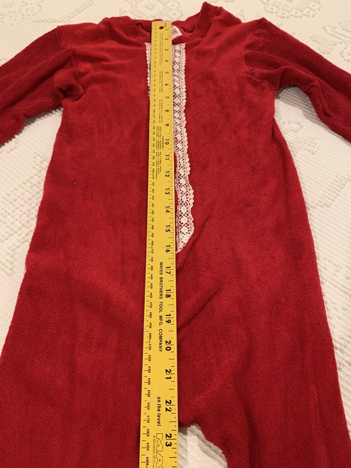 VTG Sears Women’s S 32/34 Red Zip Up Sexy 1 Piece Loungewear Stretch Terry Knit