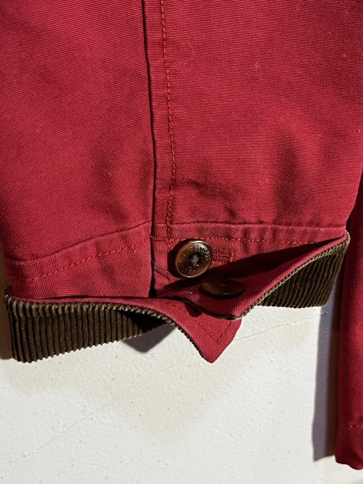 vtg LL Bean Womens XL 1X Red Chore Coat Barn Field Jacket Plaid Lined Corduroy