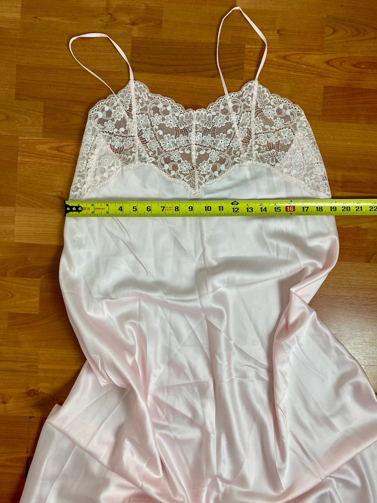 Vtg St Michael Slip L Negligee Nightie Pink Lace Lingerie Dress Wedding Made UK