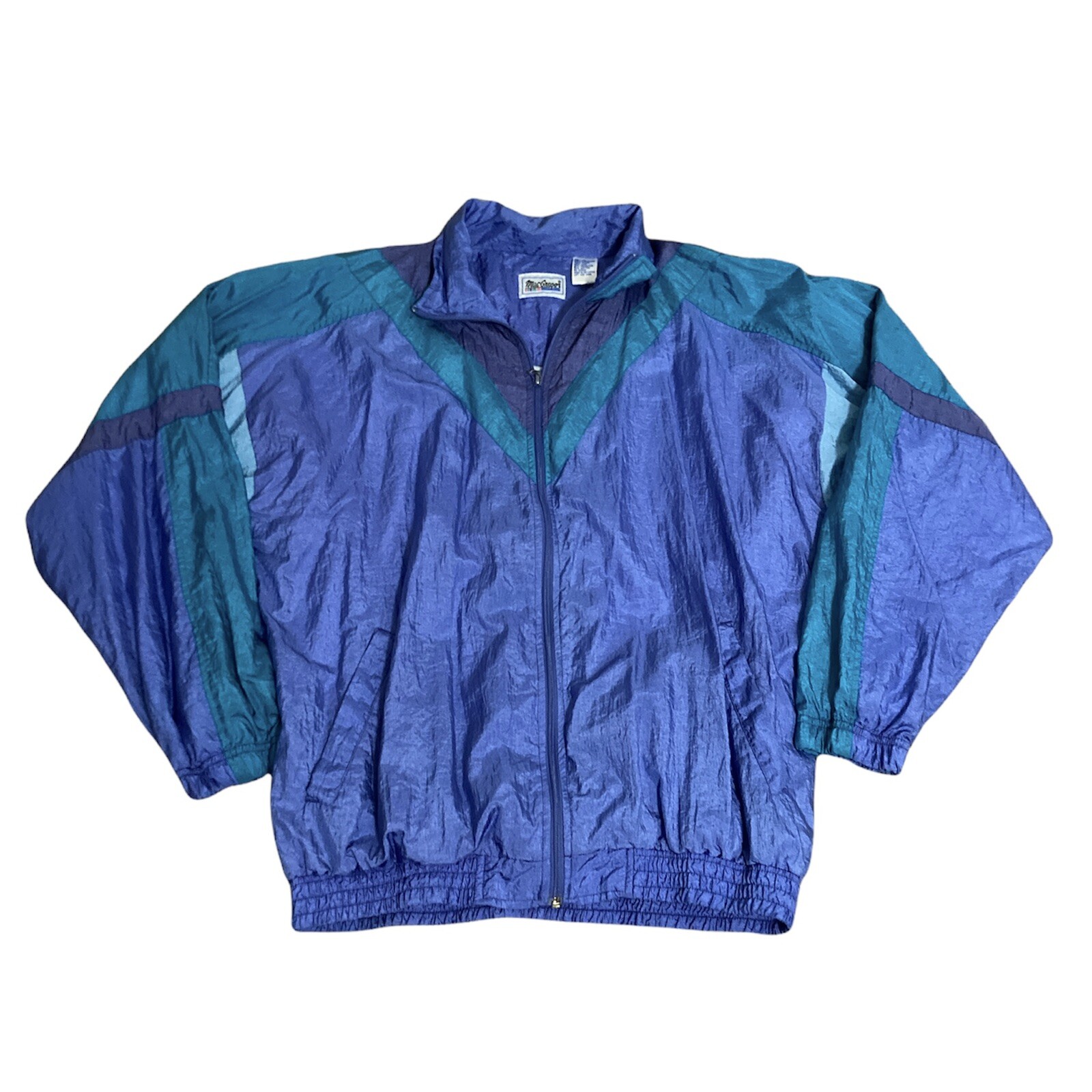 VTG 1990s Womens Track Jacket Windbreaker McGregor Size L STAIN