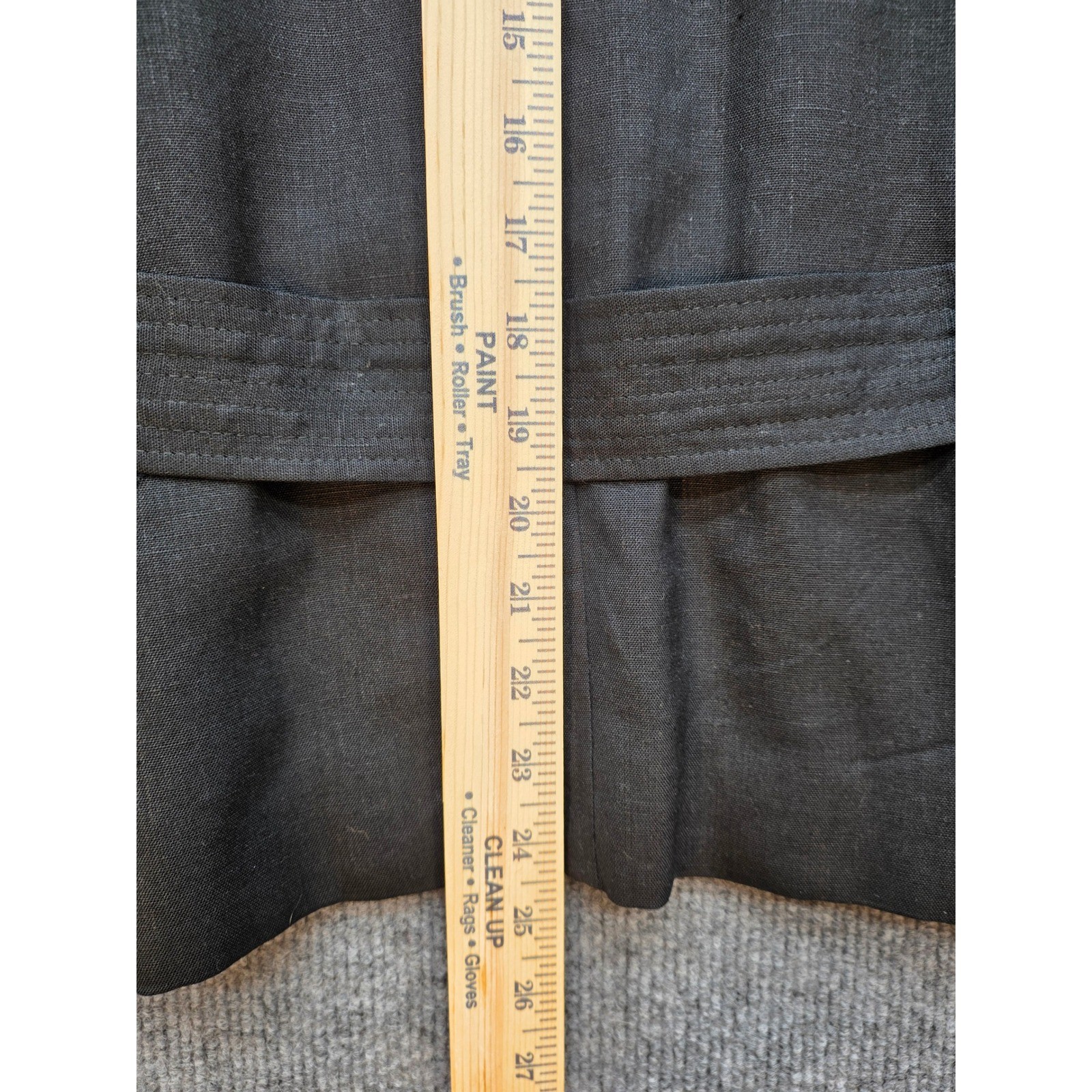 Stanley Blacker Safari Jacket Women 10 Black Excellent VTG Belted Linen Blend