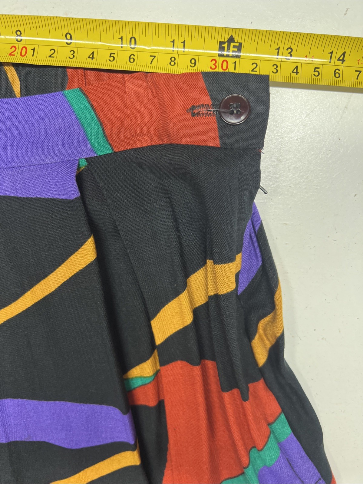 VTG Hunter Sportswear Abstract Geometric Color Block Long Sleeve Shirt Skirt