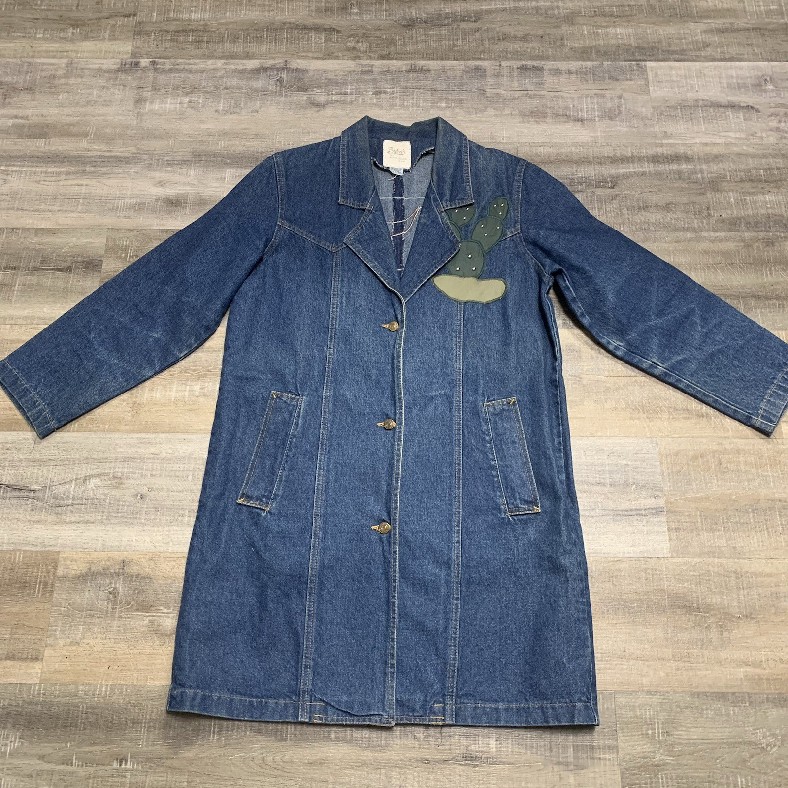 Sylvi’s Artistic Fashion By Spike Vintage Jean Denim Duster Jacket Western Rodeo