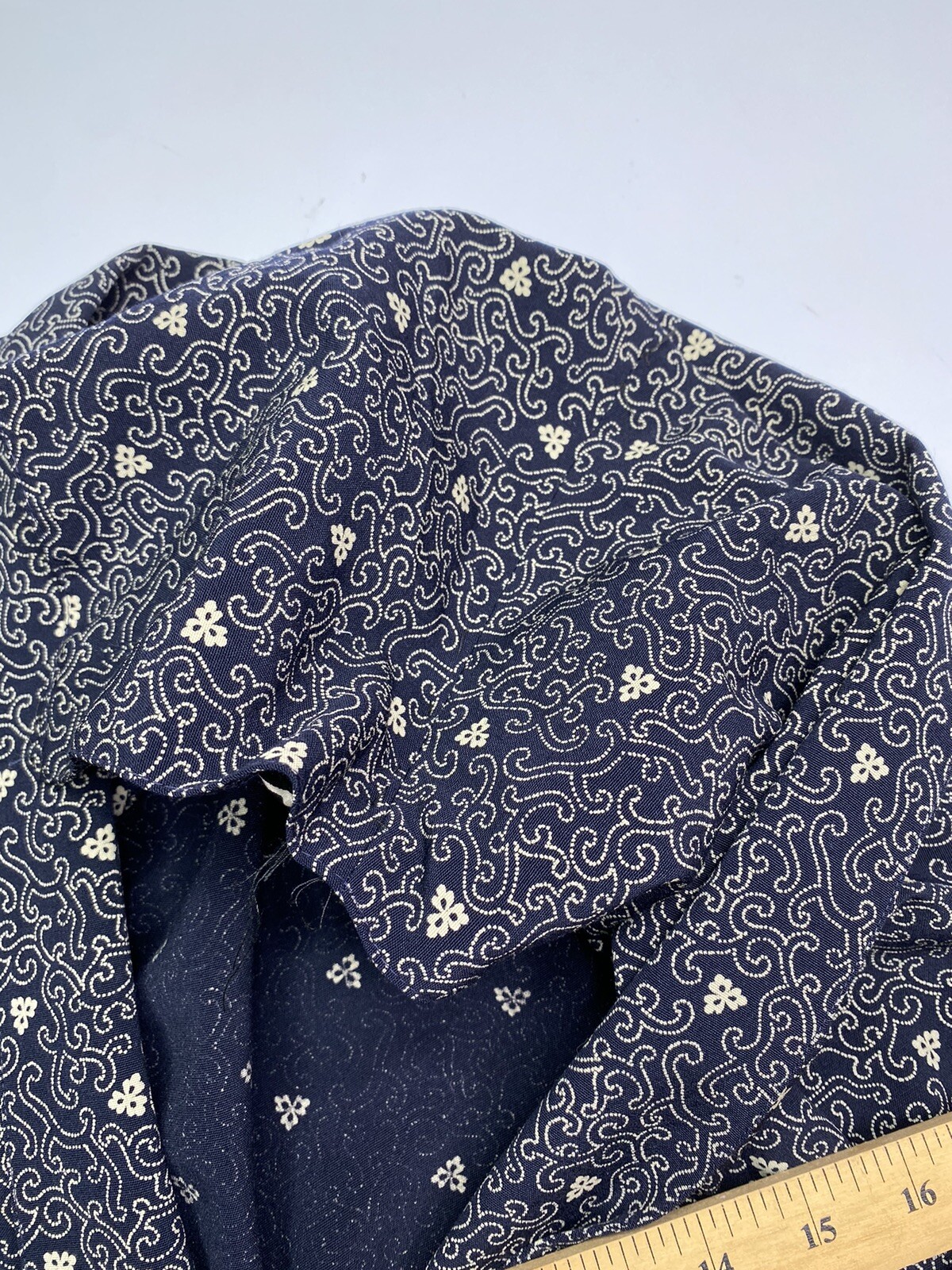 VTG Basile Made In Italy Womens Light Weight Navy Floral Long Coal Size M/L