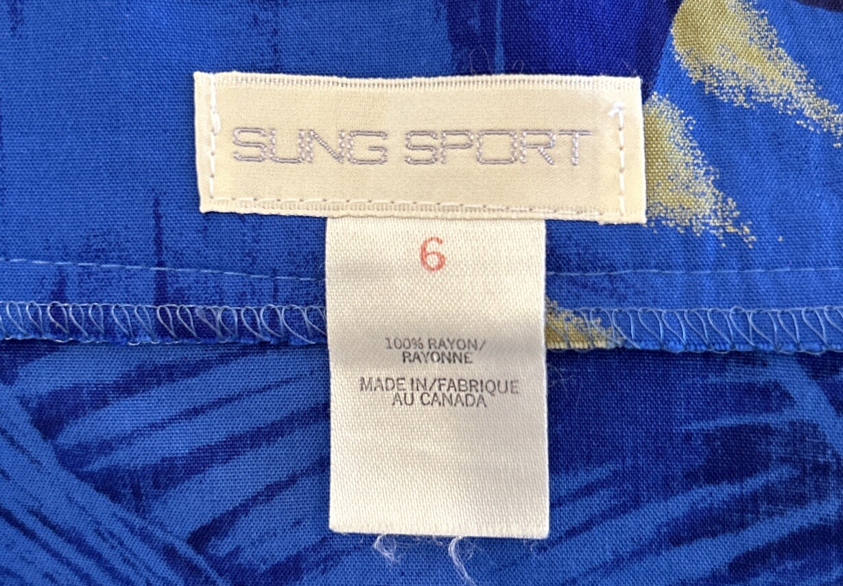 Vintage SUNG SPORT by Alfred Sung True Sarong Wrap Skirt Tropical Floral Size 6