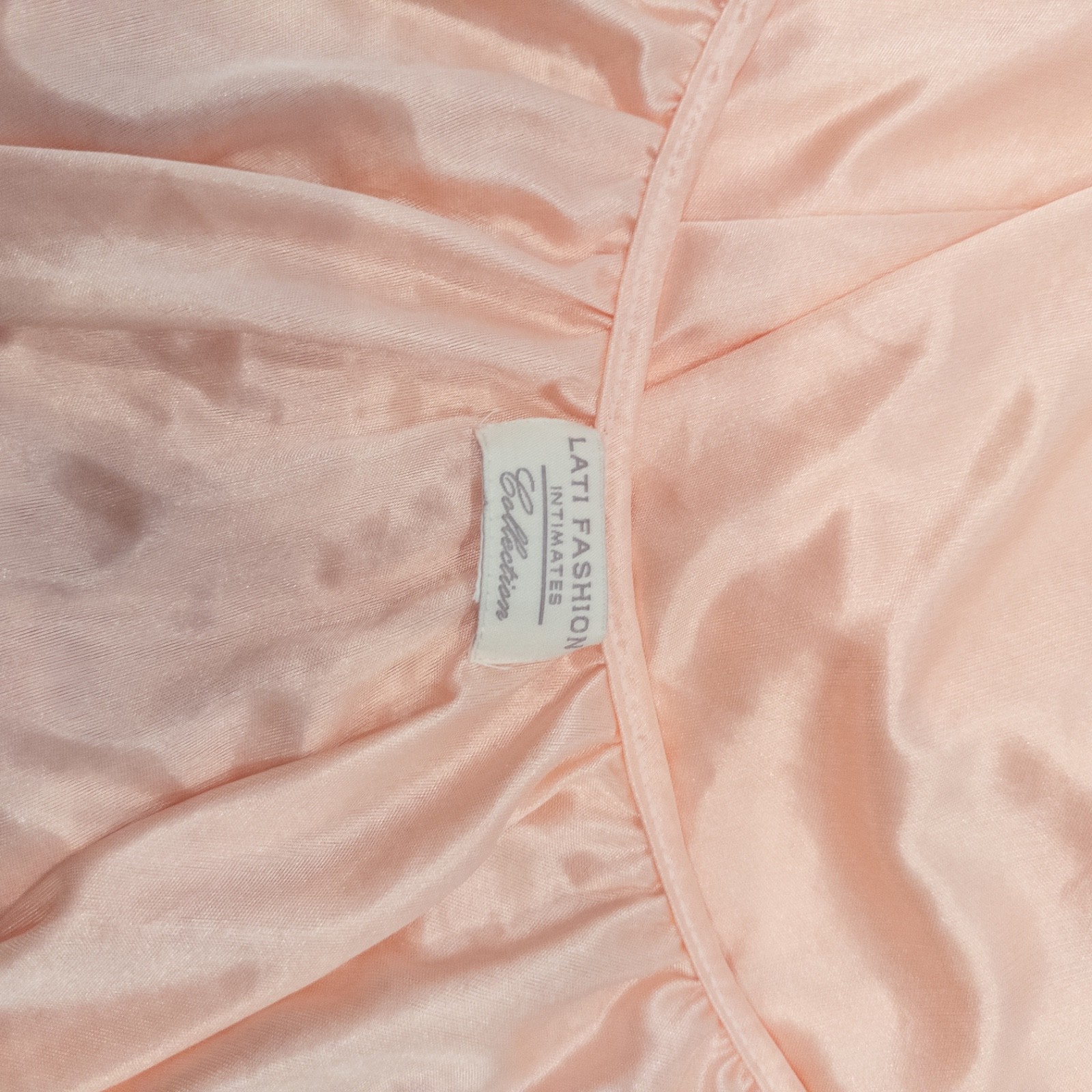 Vintage babydoll nightgown peach pink one size nylon lati fashion intimates
