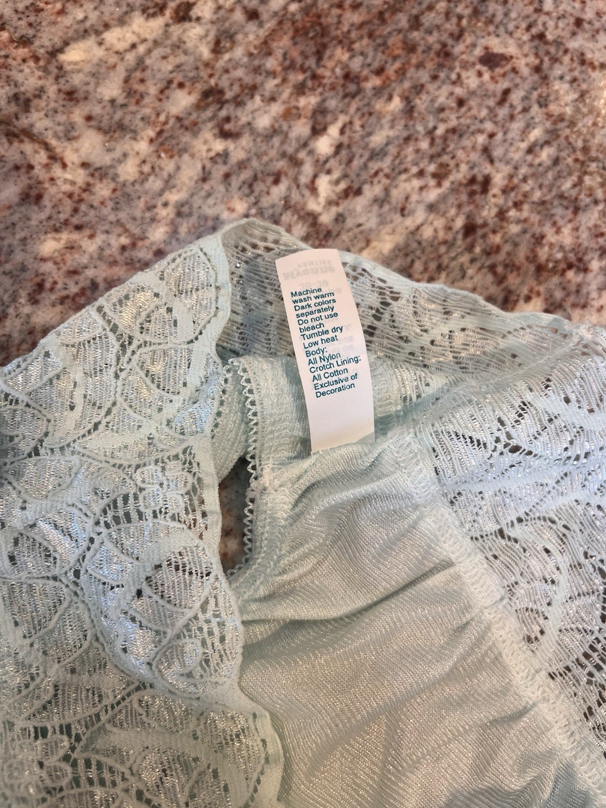 Vintage NWT Myonne Seafoam Green High Leg Lace Trim Nylon Panties Underwear Sz 6