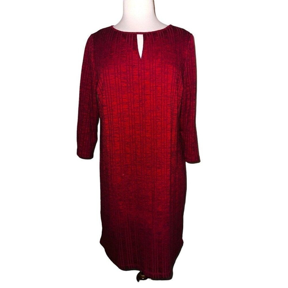 Chicos Dress Ribbed Red Brand New Long Sleeve Modest New NWT Size 1 Women’s A9