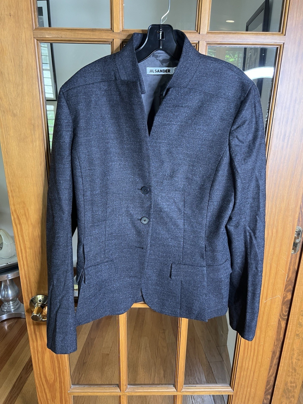 Jil Sander Womens Blazer Jacket Wool Blend Grey EU40 US 10 VINTAGE