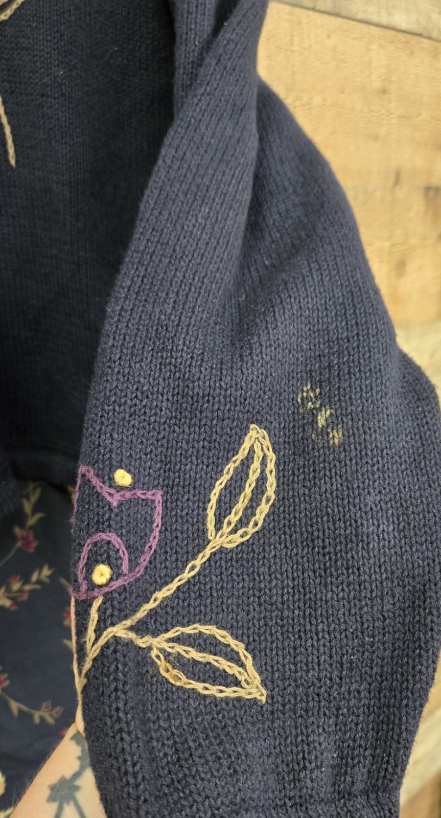 Vintage Women’s L Christopher & Banks Hand Embroidered Sweatet And Skirt Set