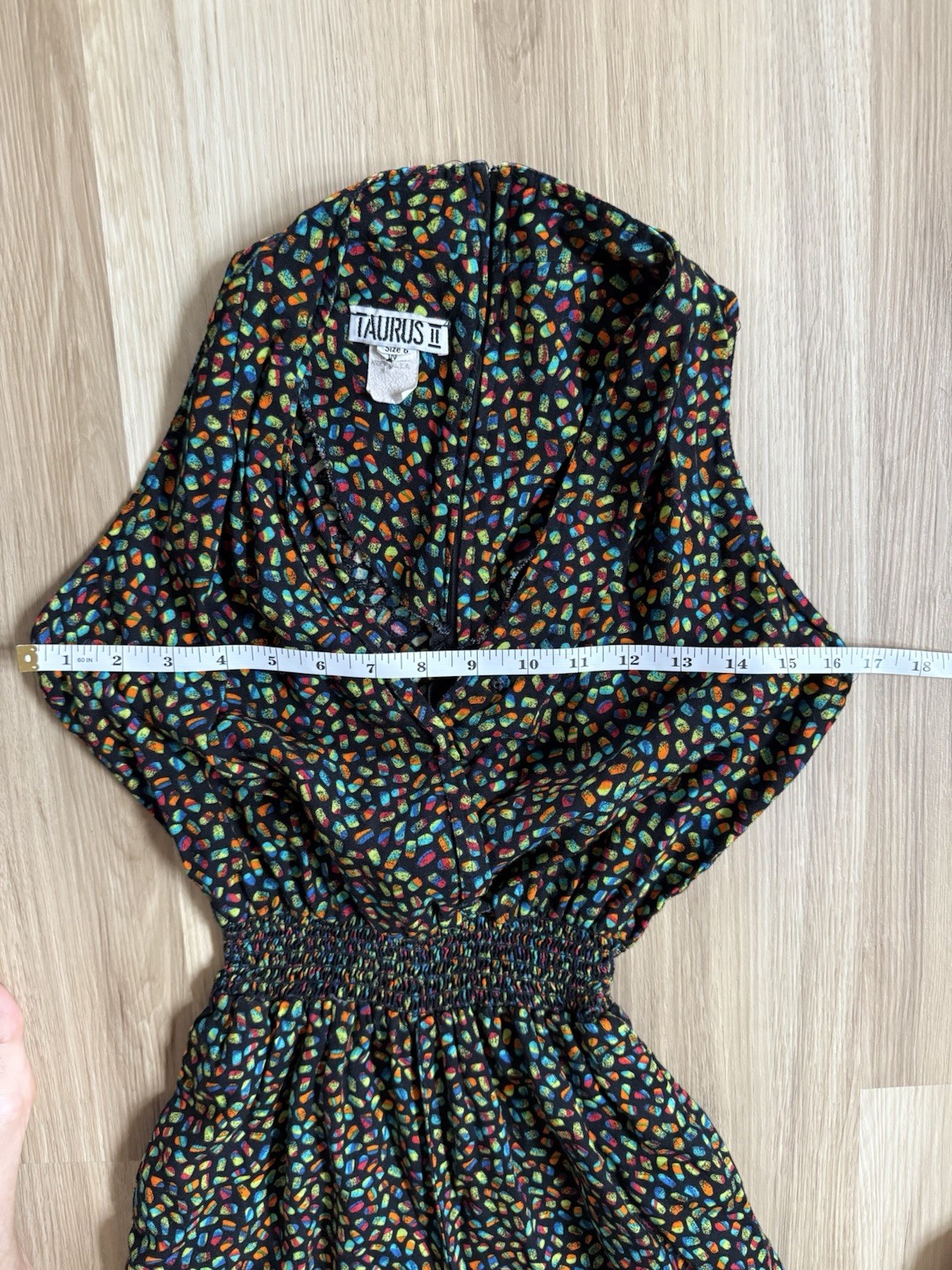 Taurus II 1980s 1990sRetro Jumpsuit Vintage Size 6 Bright Funky Print