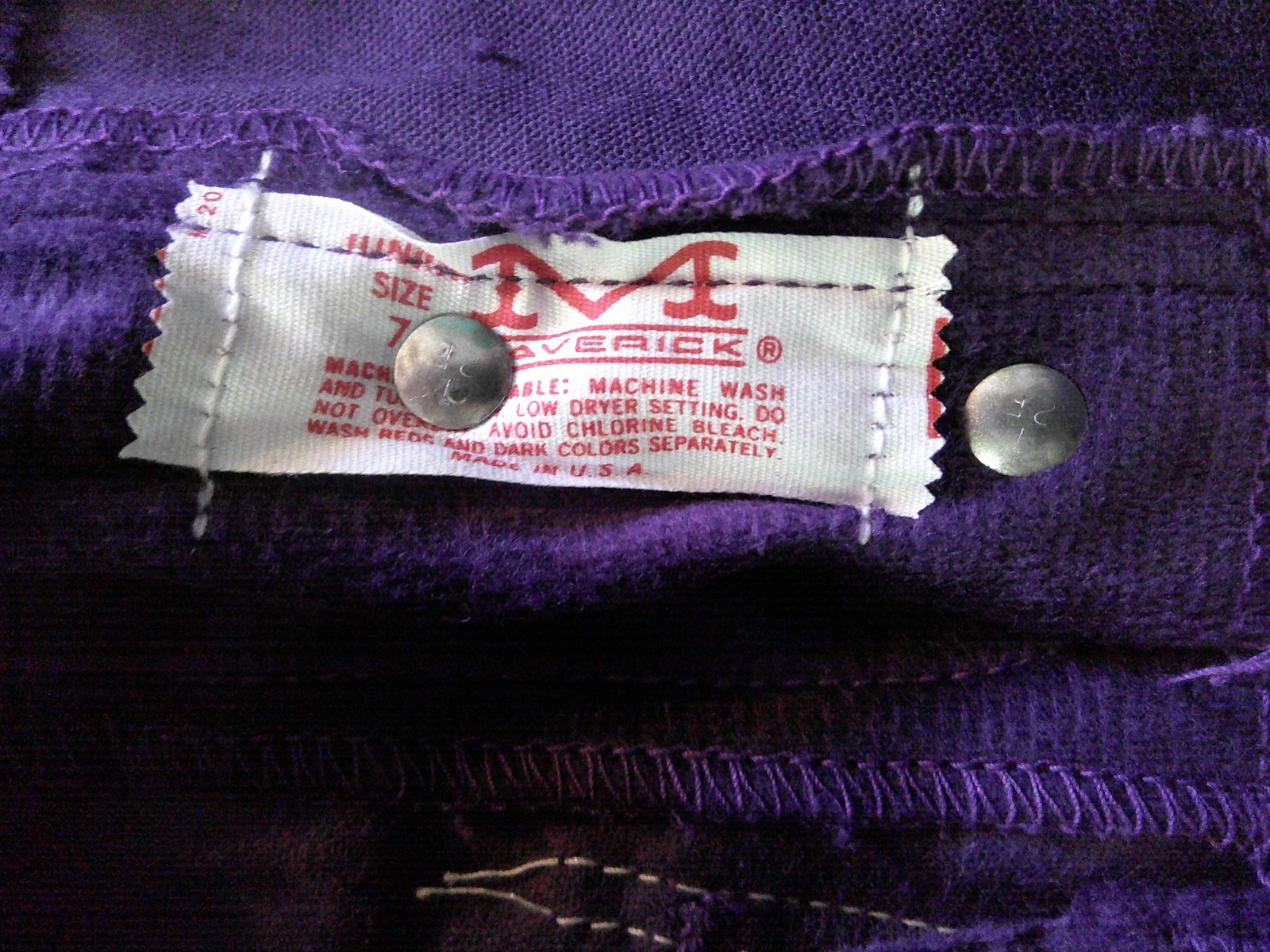 NWT Vtg 70s MAVERICK Western Wear PURPLE VELVET Flare Hip Hugger Pants 29/31 NOS