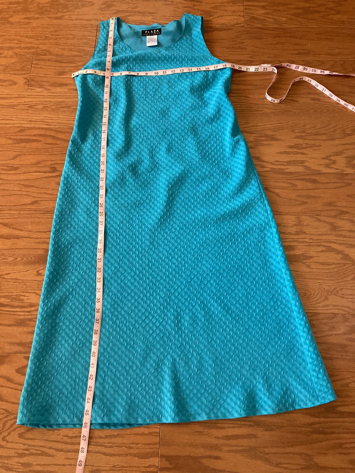 Vintage Plaza Collection Two Piece Dress Sheath And Jacket Set Size 10 Aqua Blue