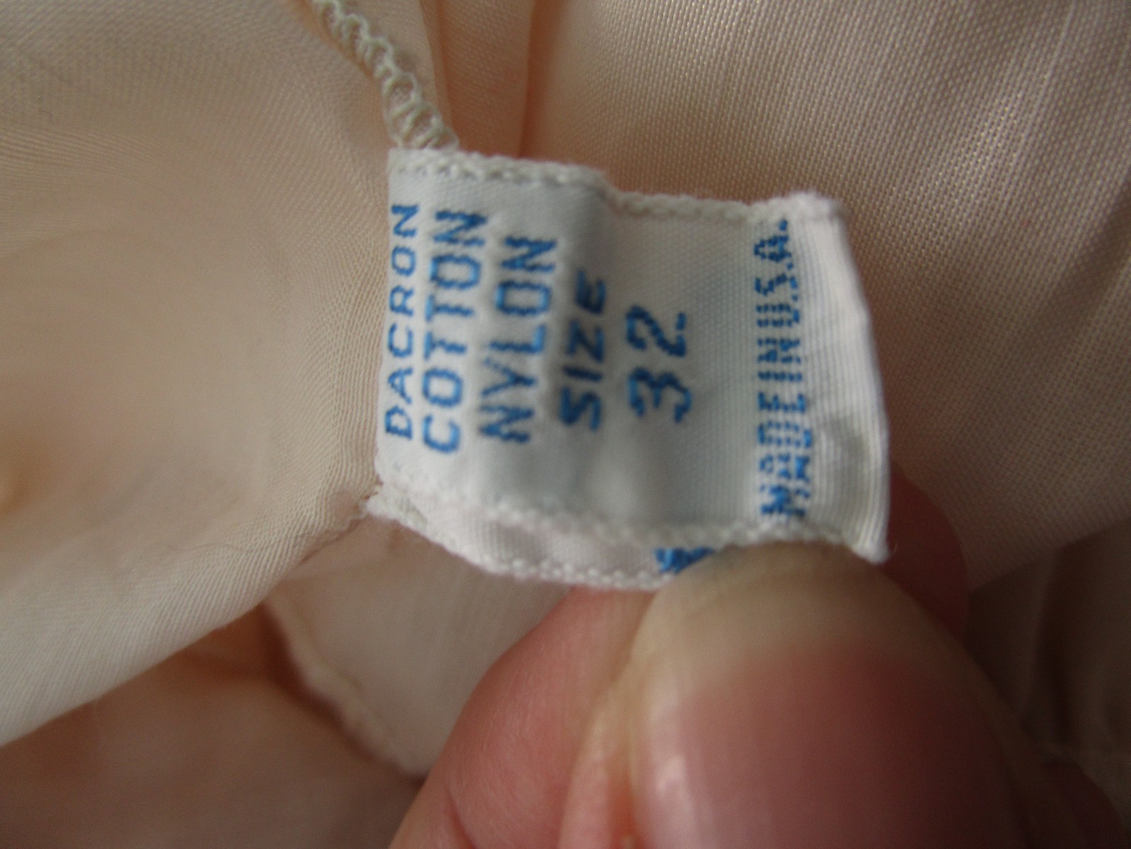 Vtg 60s Faerie Dacron Nylon Cotton Embroidery Trim Thin Nightgown Slip Dress 32
