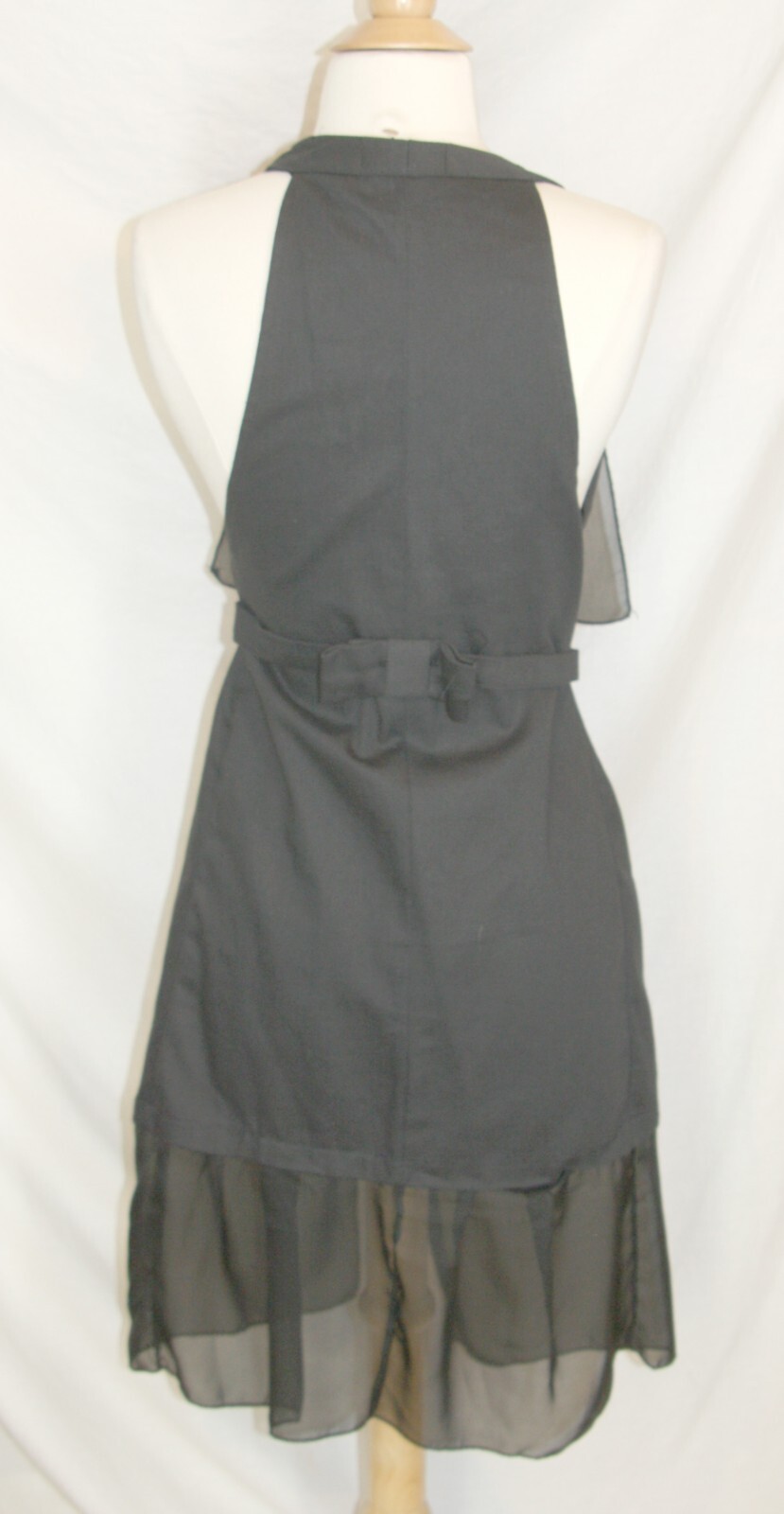 Vintage Versace Jeans Couture black tunic vest long twill sheer Rock Goth Funky