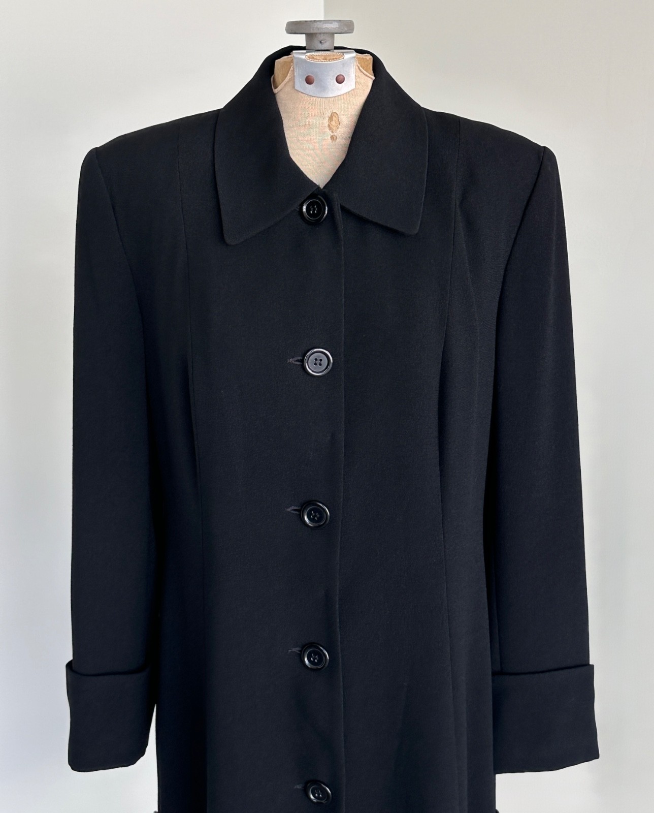 Zelda Black Gothic Duster Coat Medium 6 Vintage Womens Goth A Line Duster Coat