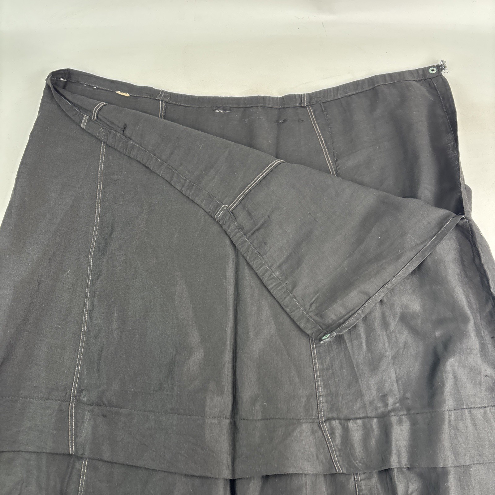 Antique 1890/1900 Victorian Edwardian Black Mourning Petticoat Skirt Slip
