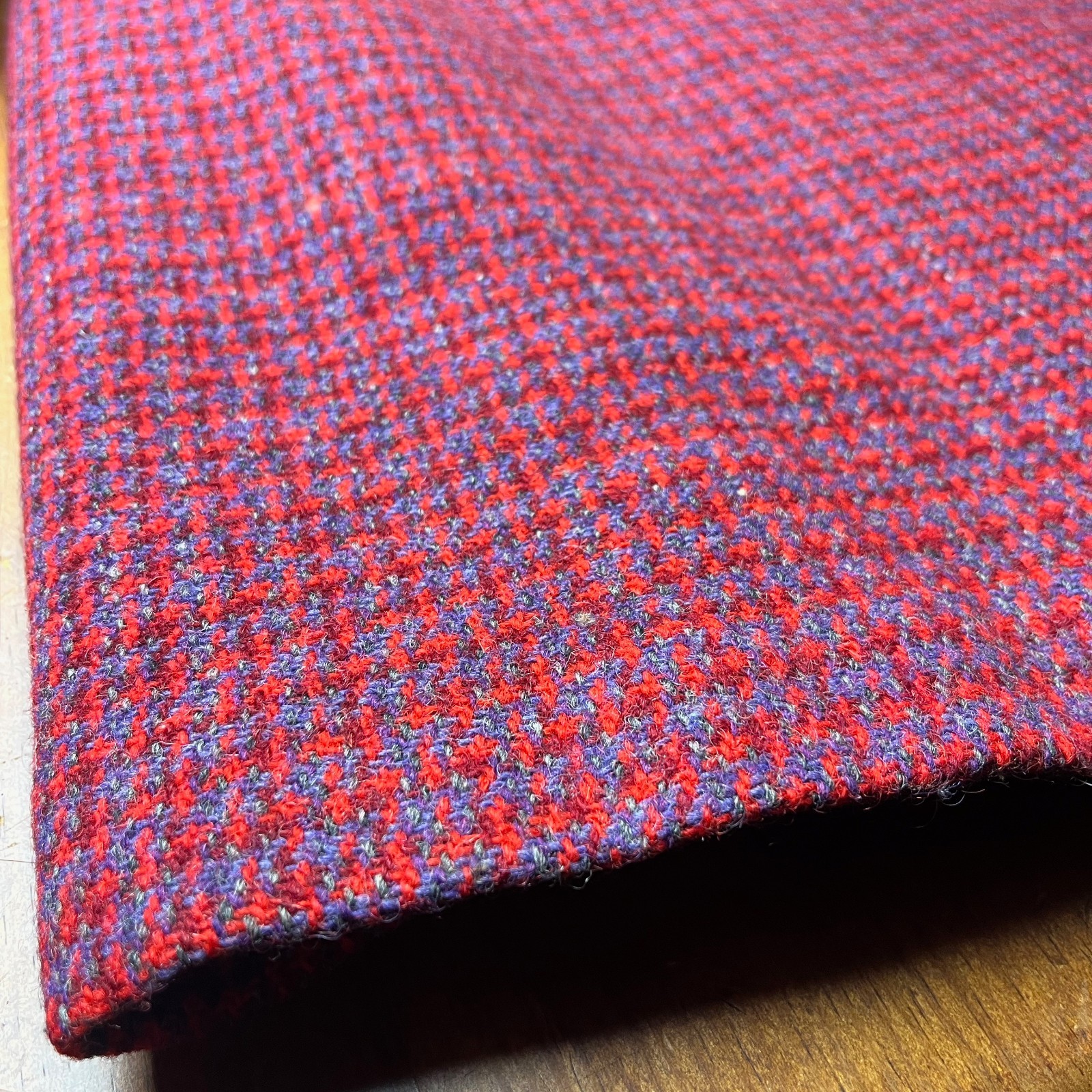 Harris Tweed Coat True Vintage 60s Women S/M Scottish Wool Red Purple Grandma