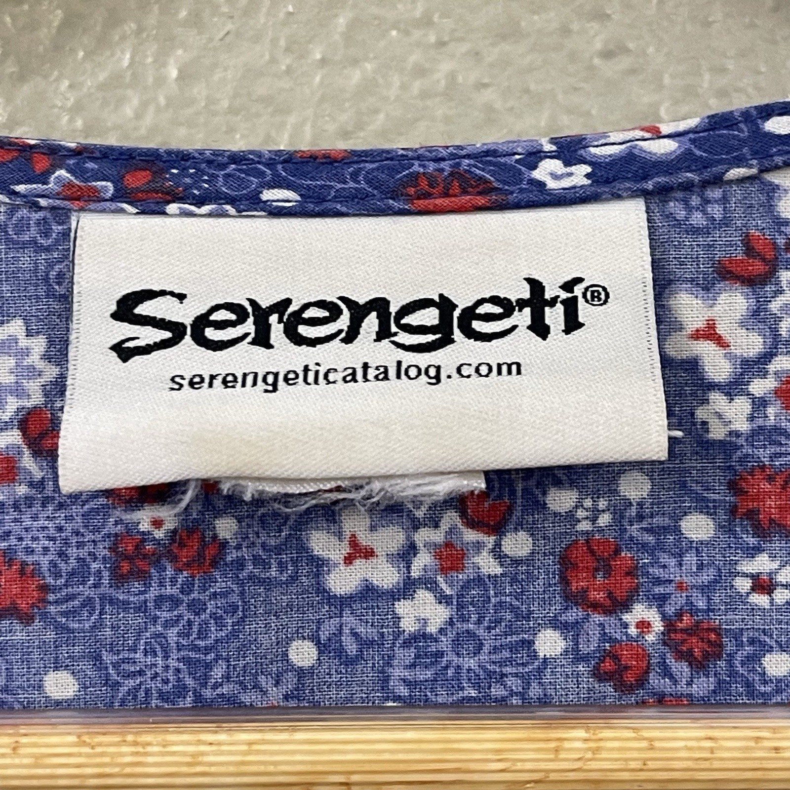 VTG Serengeti Prairie Dress Ditzy Floral Back Tie Americana Cottagecore Sz L ?