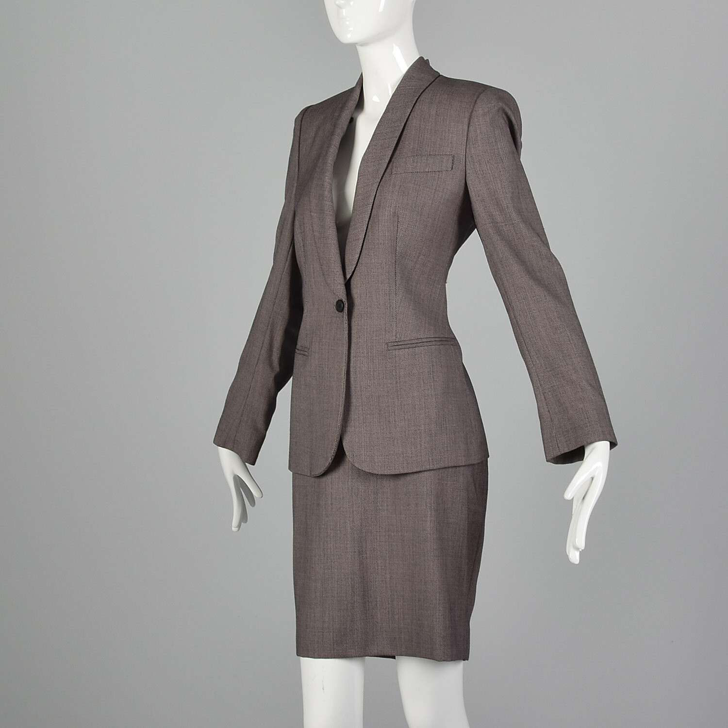Large Alexander McQueen Pre 2002 Skirt Suit Vintage Blush Women’s VTG Wiggle
