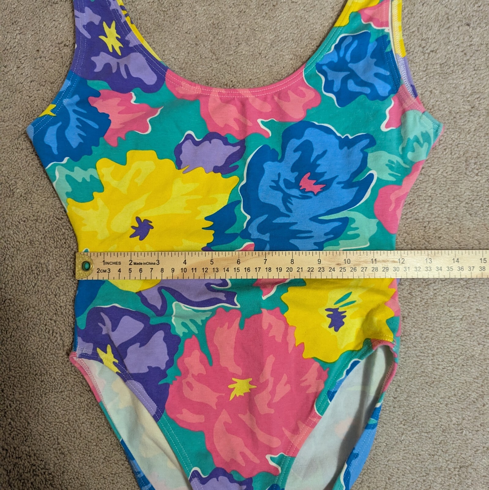 Set of 4 VTG 80s Athleisure – Floral Bodysuit Leotard Bra Crop Top Color Dance