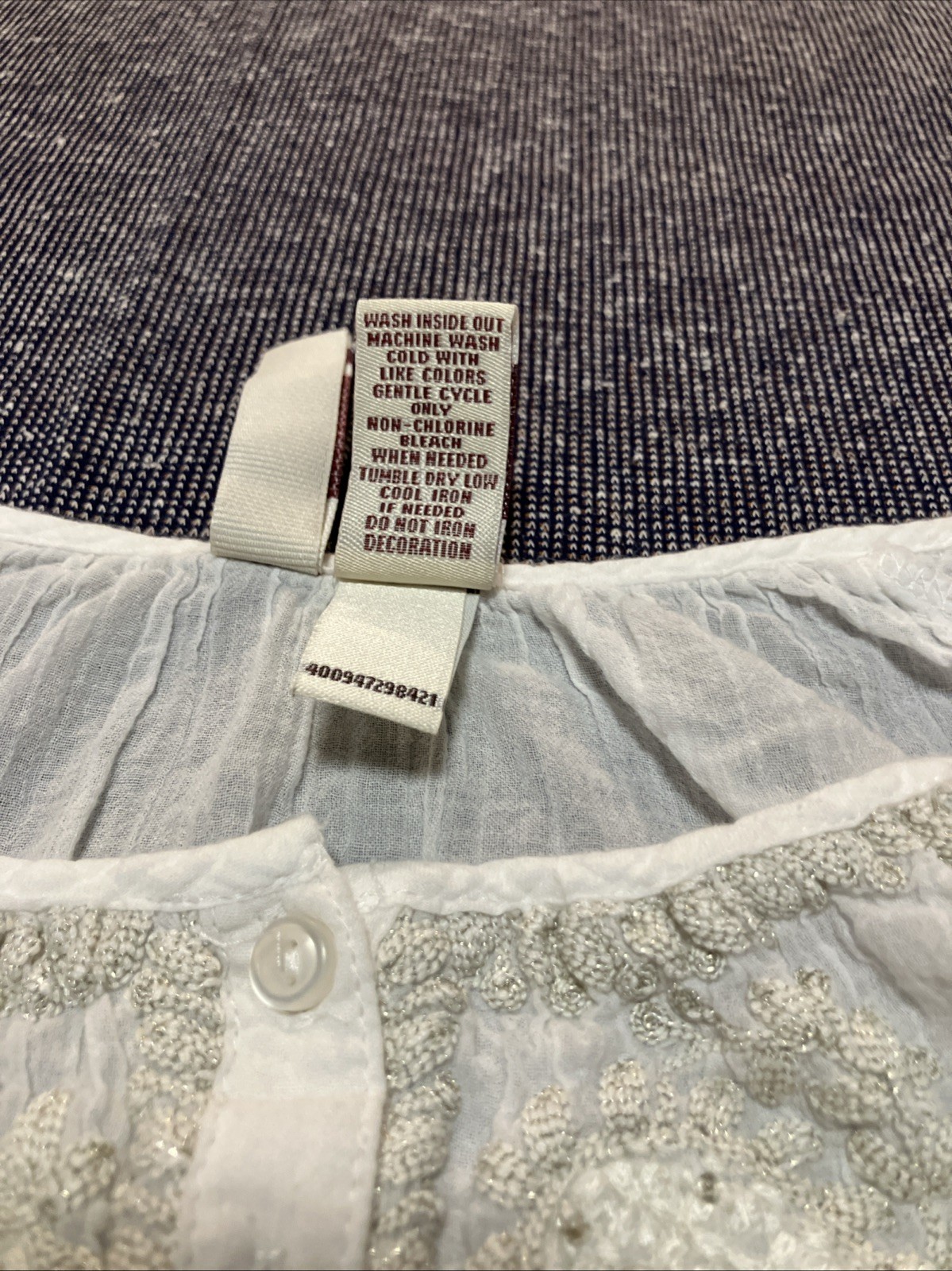 Mudd Y2K Women’s 3/4 Sleeve Shirt Size L White Button Front 100% Cotton Vintage