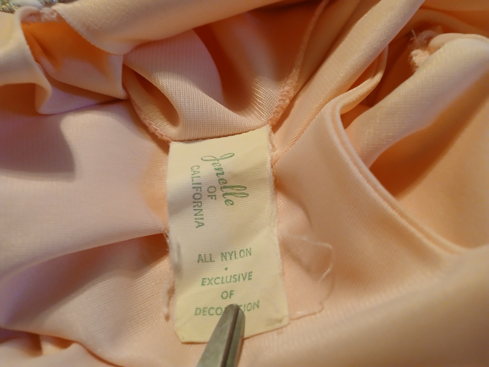 Vintage 60s Jenelle Of California Pink Empire Waistline Silky Nylon Nightgown M