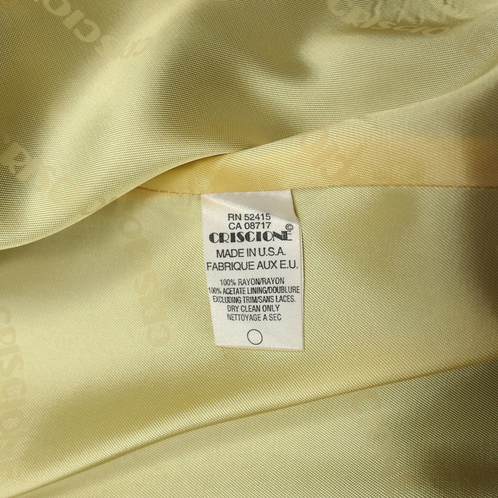VTG Criscione x Cache Yellow Crepe Colorblock Power Blazer Women M Oversized 80s