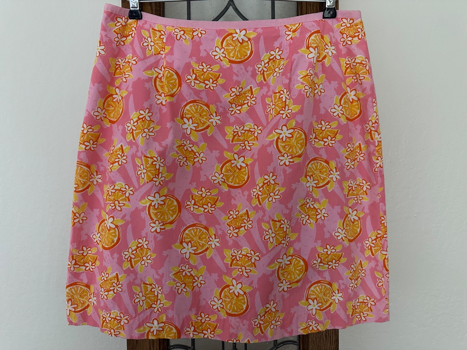 80’s Vintage Lily Pulitzer Orange Blossom Floral Skirt 12 SWEET!