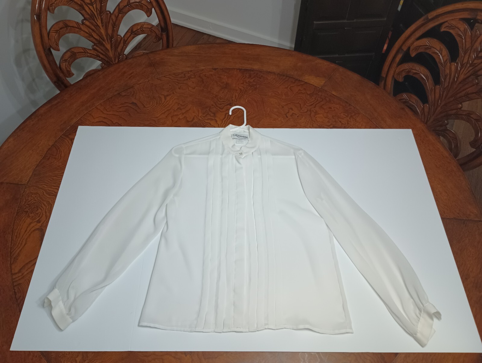 Vintage Alexandria shirtwaist white Blouse button up shirt