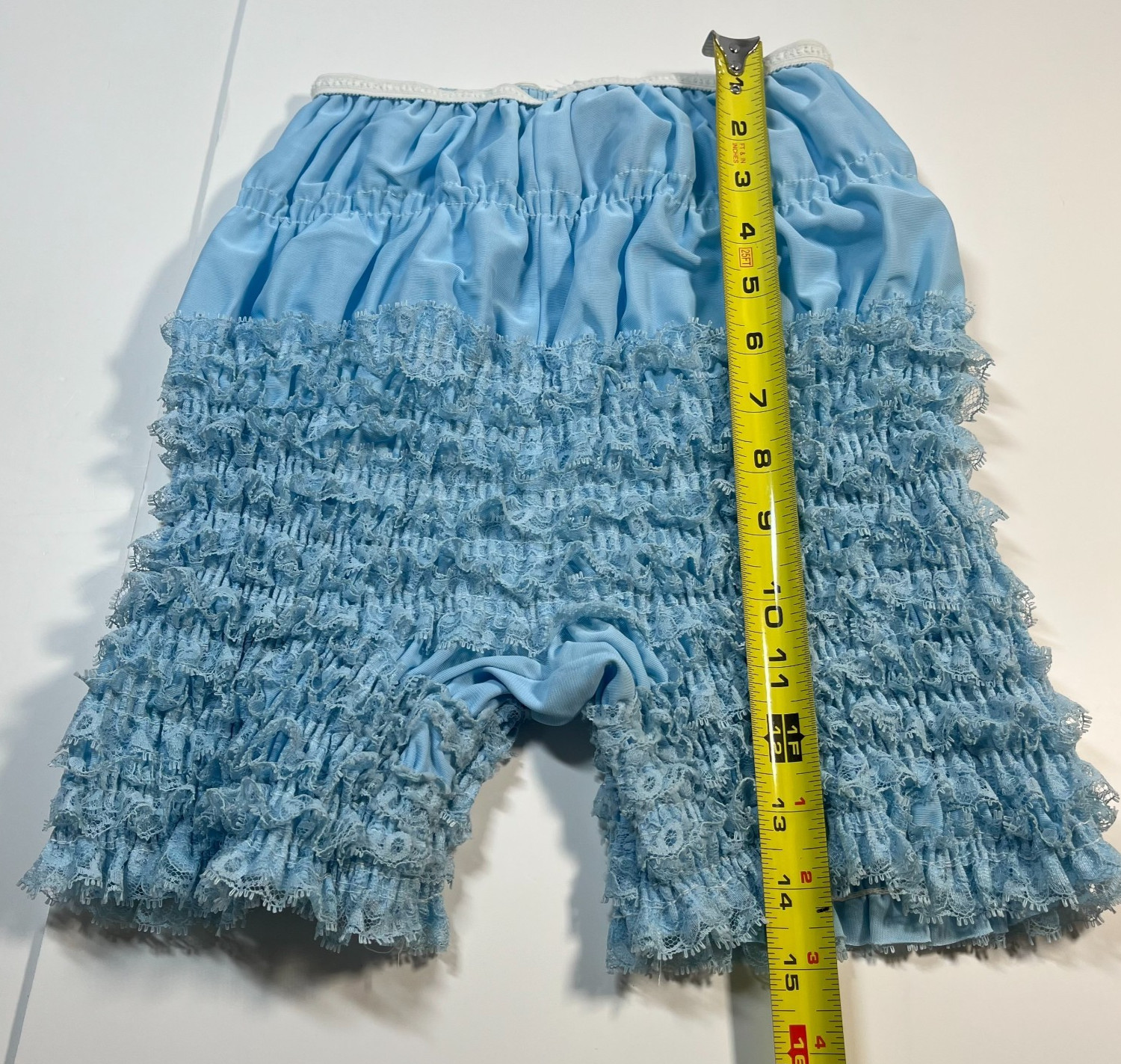 Vintage Sam’s Blue Bloomers Medium Ruffle Rhumba Pettipants Square Dance Shorts