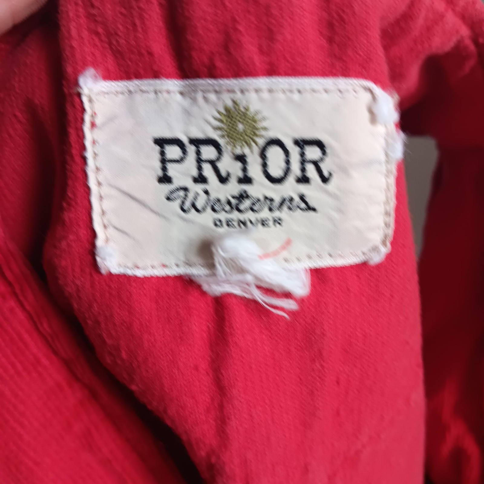Vintage 1970’s Large Western Vest Prior Red Corduroy Sleeveless Snap Cowgirl