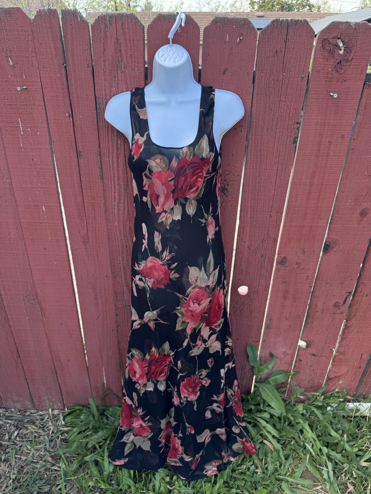 Vintage 90s Floral Maxi Slip Dress Whimsigoth Grunge Fairy Practical Magic Y2K