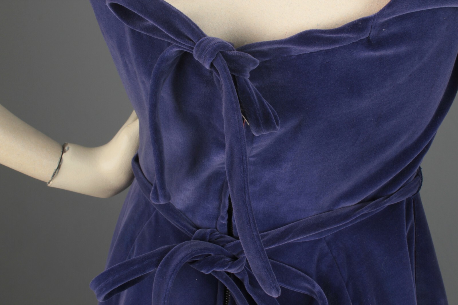 VTG Women’s 50s Purple Velvet Cocktail Dress Sz XS 1950s