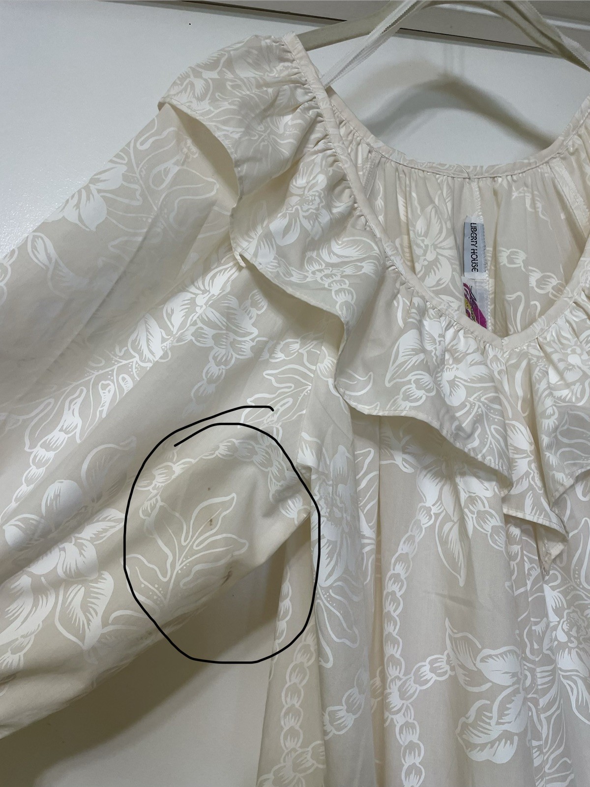 Vintage Liberty House Almost Paradis Cream/Ivory V-Neck Dress Muu Muu Size M