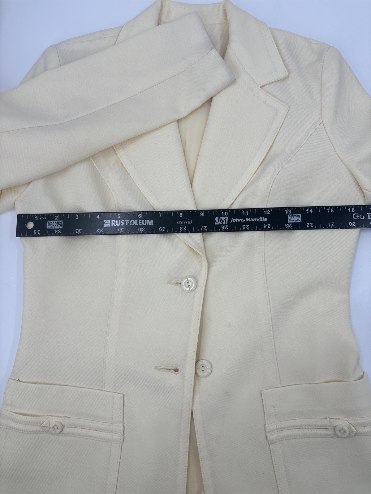 VINTAGE 1970s 70s WOMEN’S YELLOW BLAZER JACKET COLLEGE TOWN – NO TAG