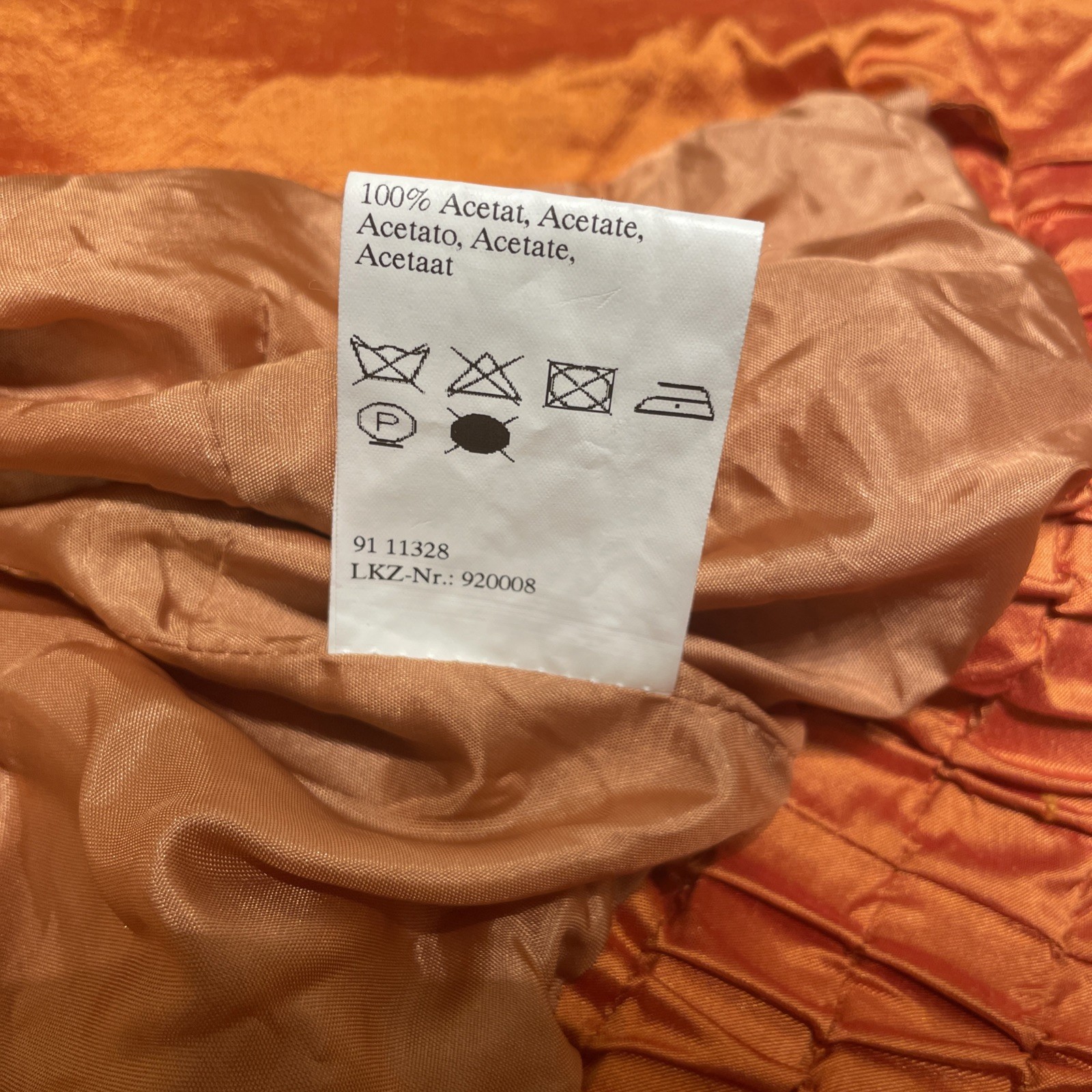 Vintage Singh S. Madan Silk Bronze Orange 100% Silk Bomber Jacket US 4 Small