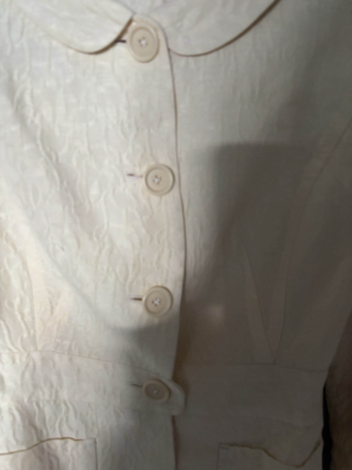 Max Studio, Special Edition, Cream, Linen Blazer, Work Office Vintage Women Sm