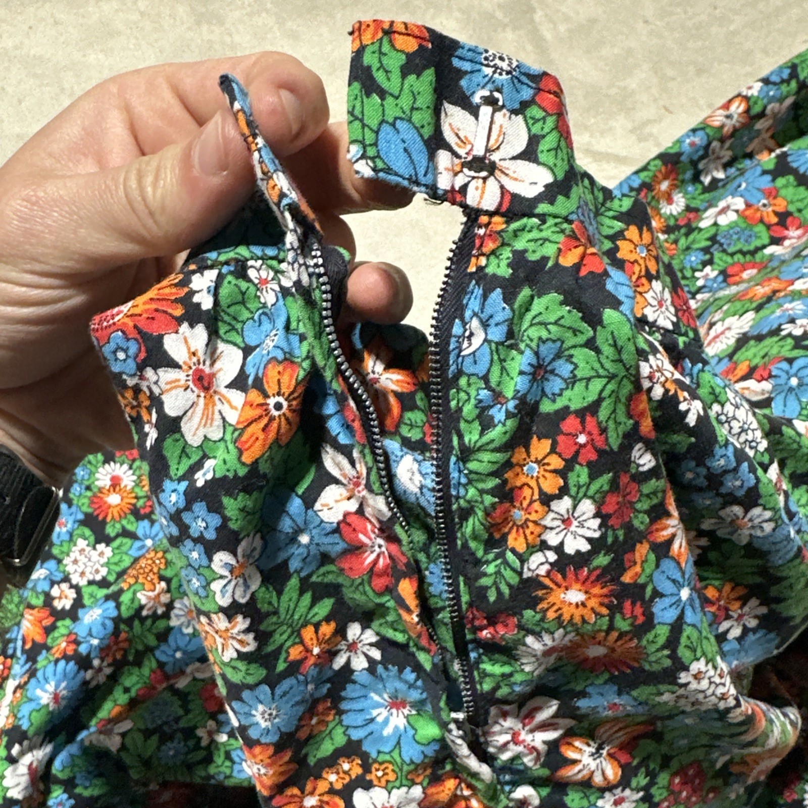 Vintage 1970s Floral Maxi Skirt Boho Tapestry SZ Small Sara Goldstein Hippy