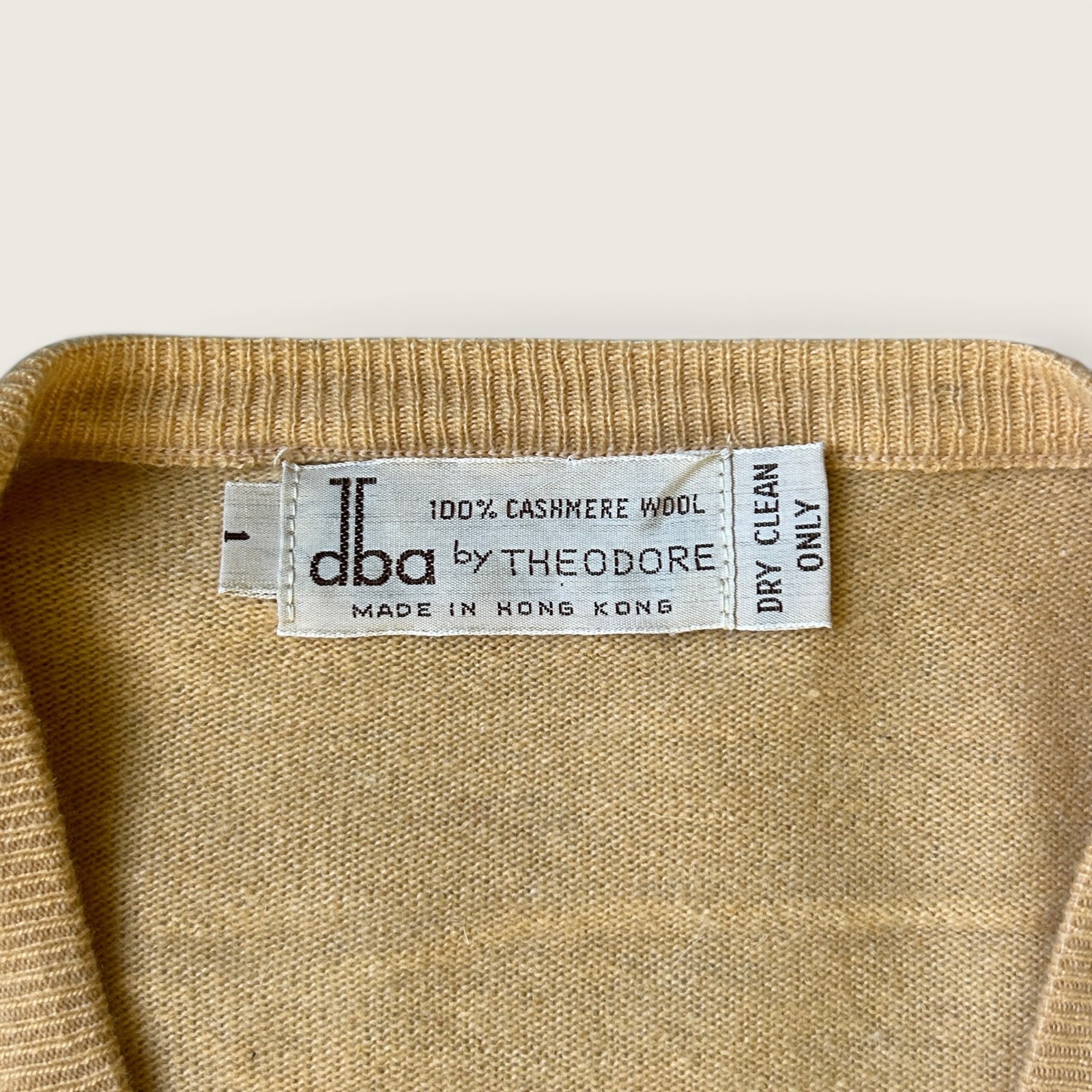 Vintage Cashmere Twin Set Cardigan + Sweater DBA by Theodore Blue Peach
