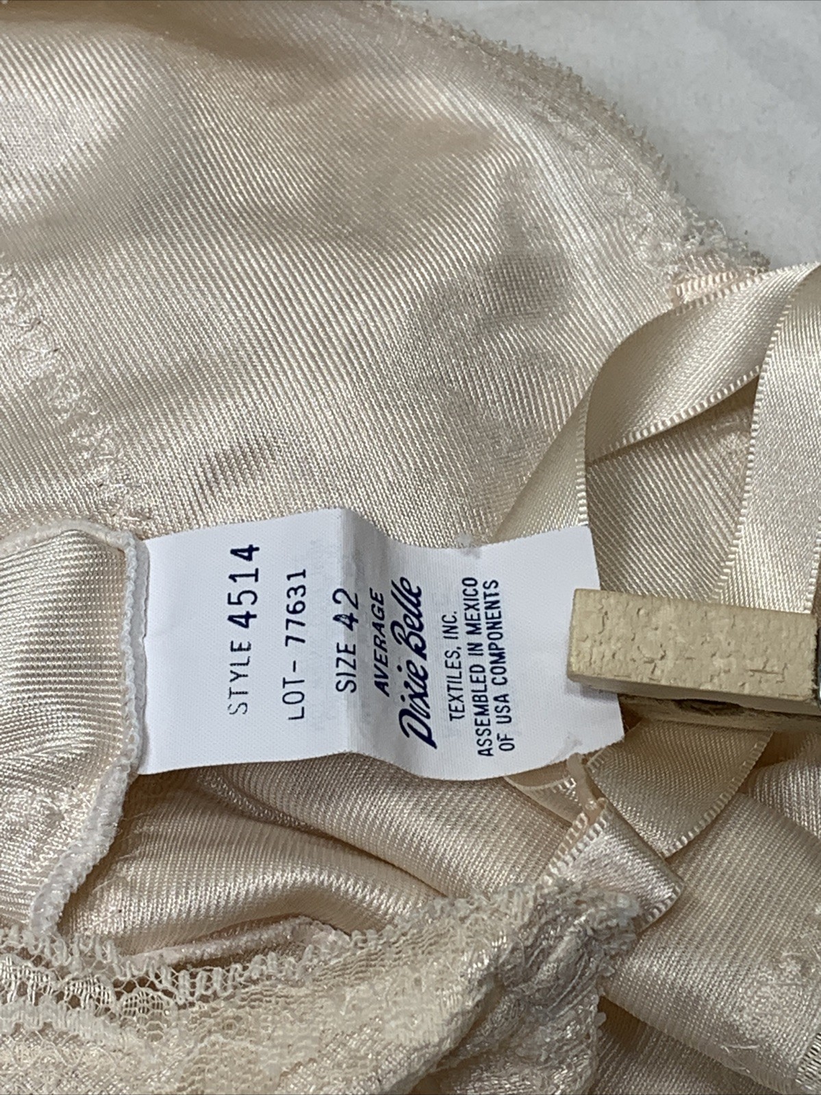 Vintage Dixie Belle Slip Dress 42 XL Silkie Smooth Femme Chantilly Lace #4514