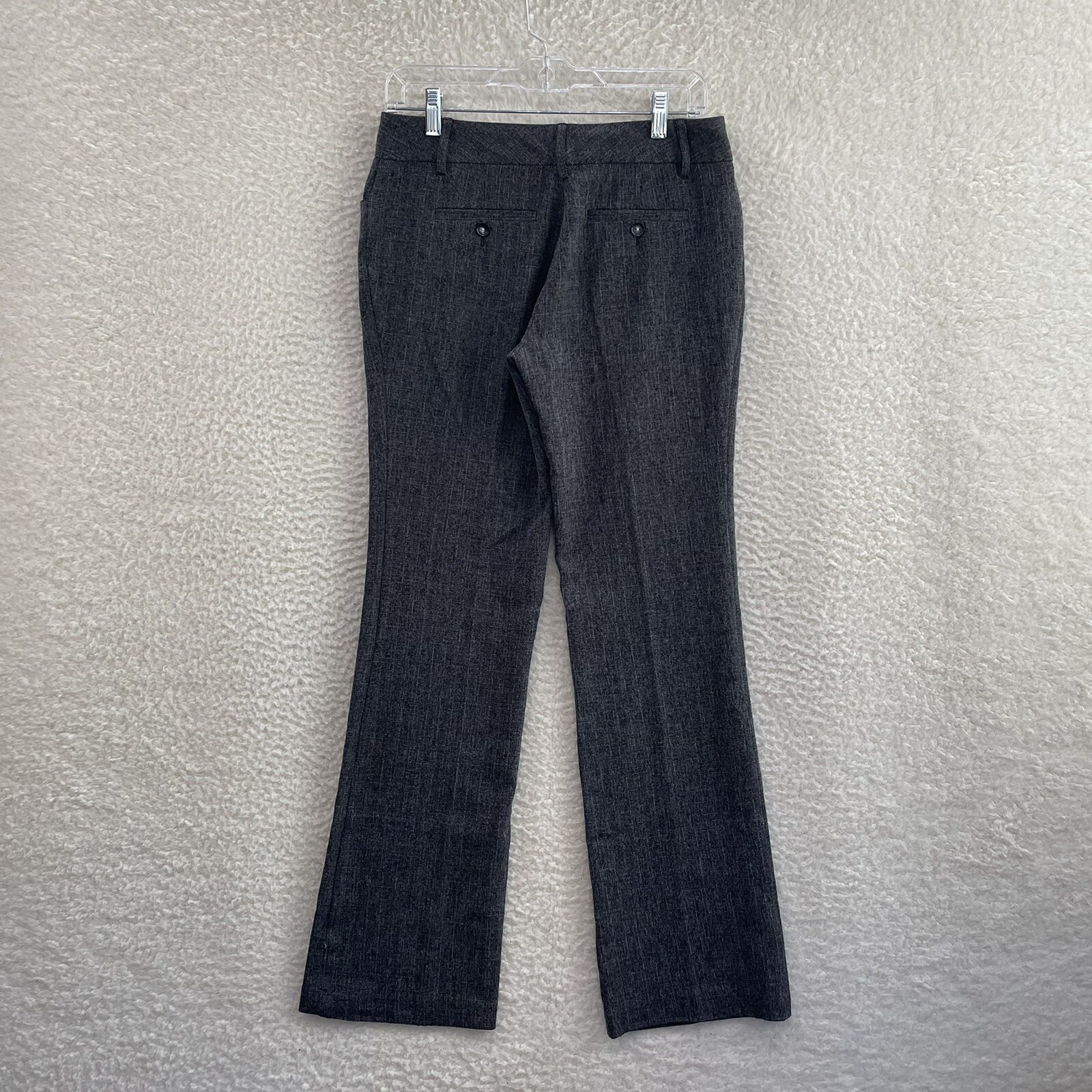 Y2K Vintage Dress Pants Trousers Slacks 8 10 28 29 Grey Bootcut Flare Mid Rise