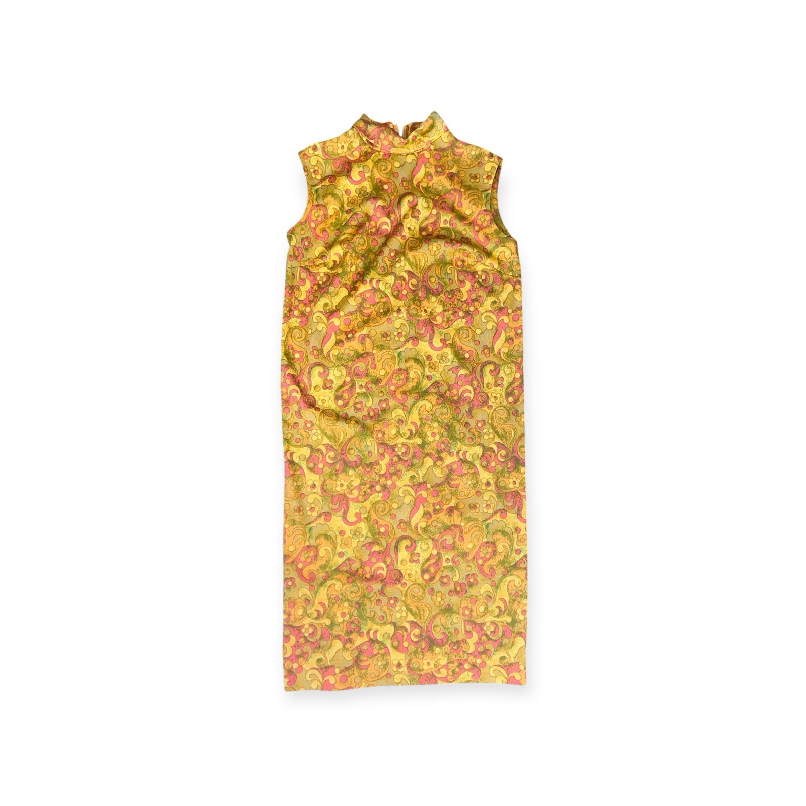 VTG 1960s TREVIRA KIO FLOWER POWER PSYCHEDELIC POLYESTER SHIFT DRESS HIPPIE MOD