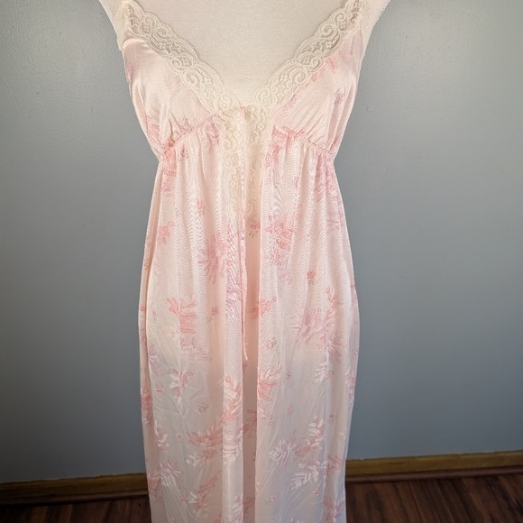 Vintage Pink Floral Maxi Slip Dress